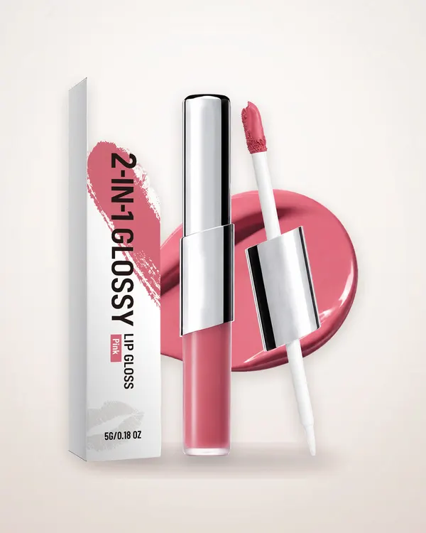 2-in-1 Glossy Lip Gloss with Lip Oil