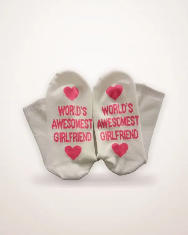 Letter Print Cotton Blend Socks