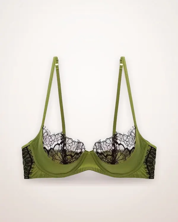 Lace Edging Half-Cup Padded Bra
