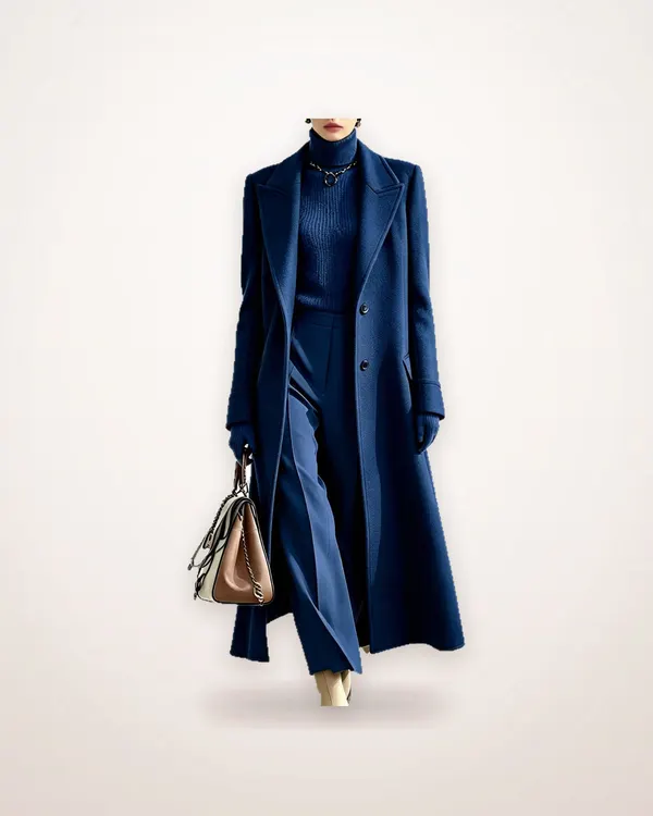 Longline Suit-Collar Wool Coat