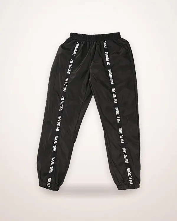 Ribbon Stitch Letter Casual Trousers