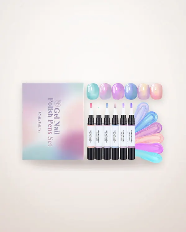 6-Piece UV Gel Nail Polish Pen Set