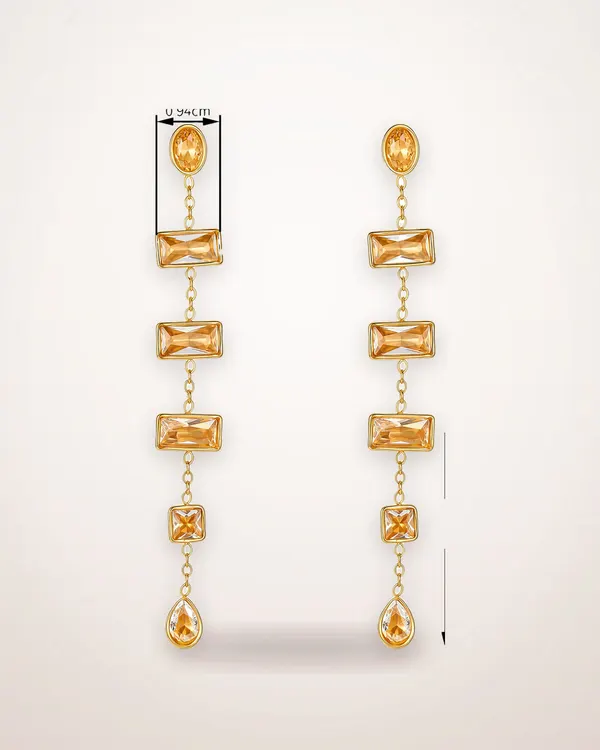 Geometric Zircon Gold Necklace