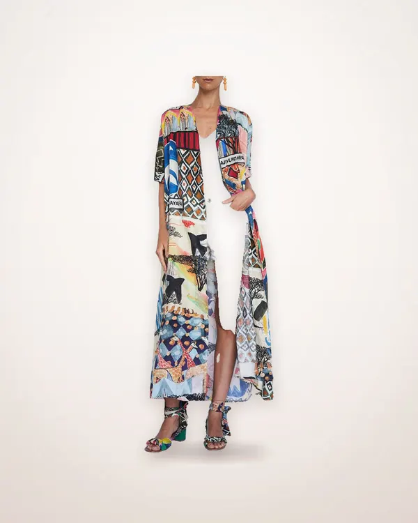 Printed Cotton Beach Cover-Up