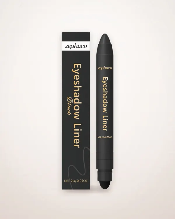 2-in-1 Glossy Black Eyeliner Pencil