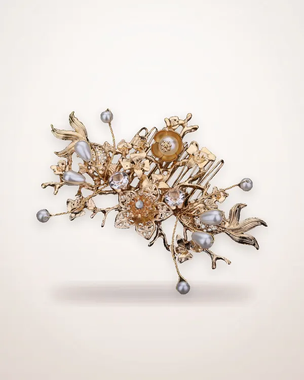 Floral Crystal Bridal Hair Accessory