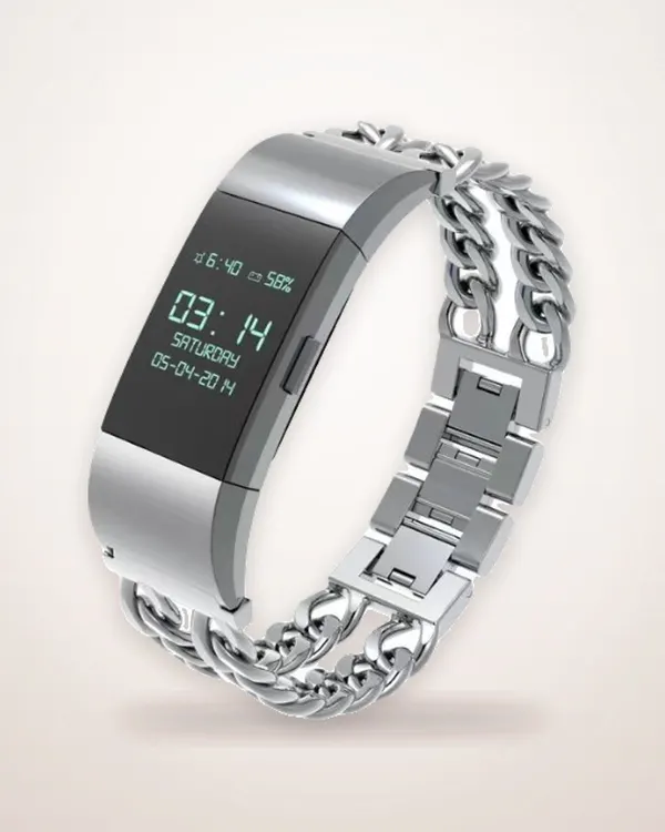 Double Row Stainless Steel Watch Strap