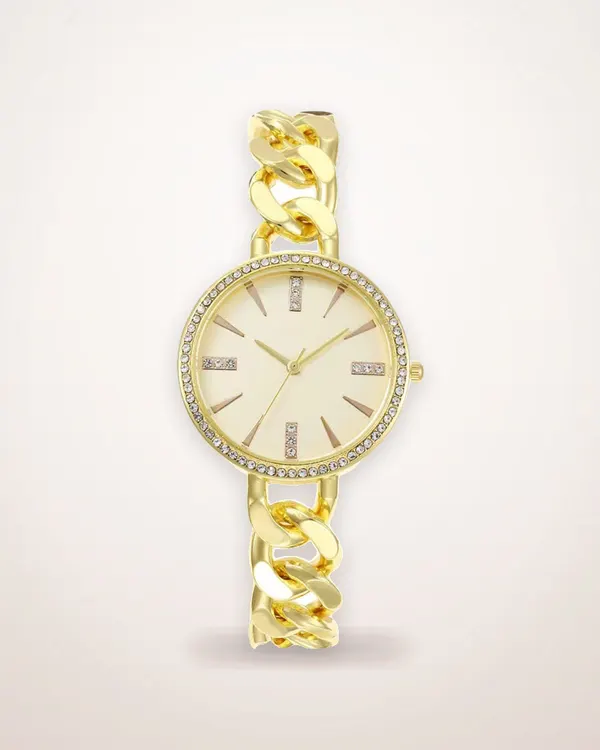Slim Alloy Strap Round Dial Watch