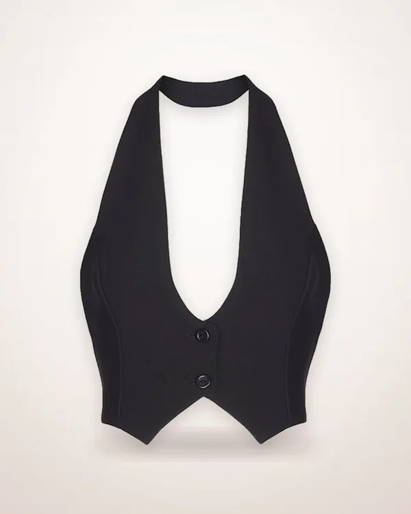 Slim Fit Backless Halter Vest