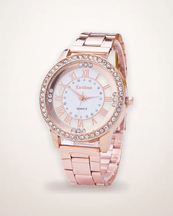 Stone-Set Steel Mesh Watch