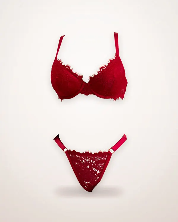 Lace Push-Up Bra and Panty Set