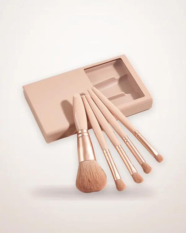 5-Piece Makeup Brush Set with Mirror