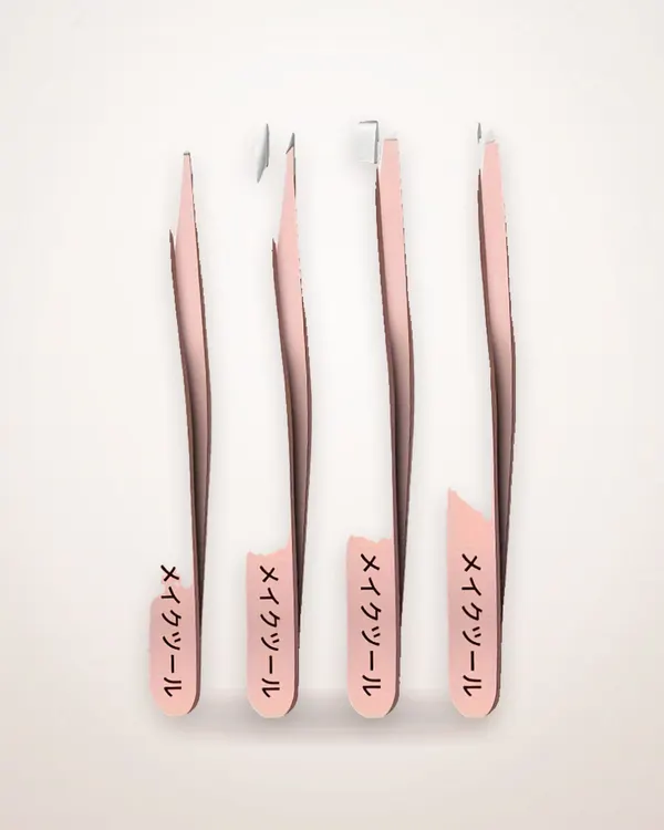 4-Piece Stainless Steel Brow Tweezer Set