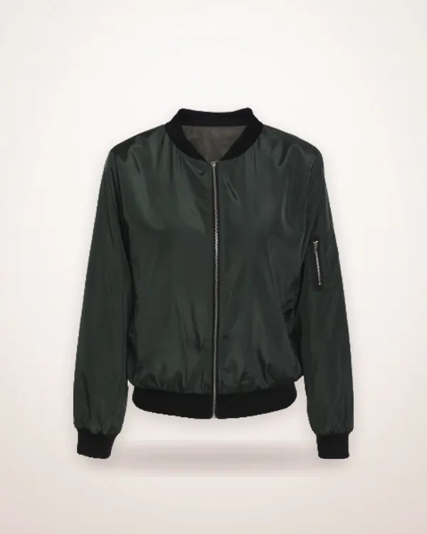 Cotton Zip-Front Stand Collar Jacket