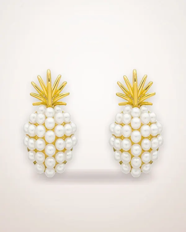 Pineapple and Starfish Pearl Earrings