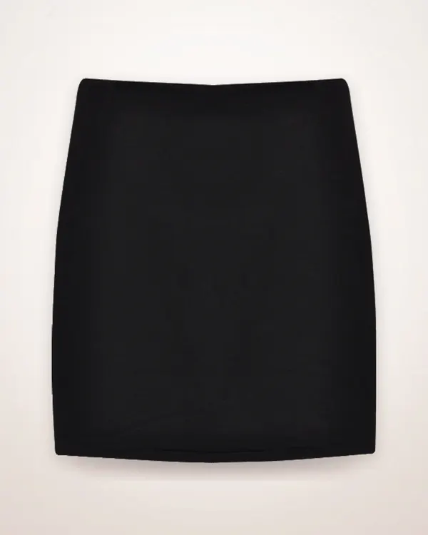 High-Waist Plain Commuter Mini Skirt