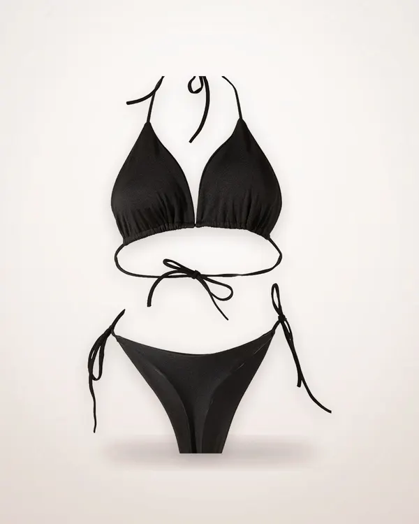 Lace-Up T-Back Bikini Set
