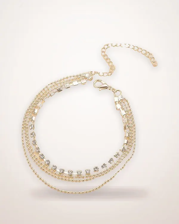 Multi-Layered Crystal Zircon Anklet