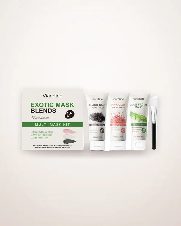 Clay, Aloe and Black Salt Mask Set