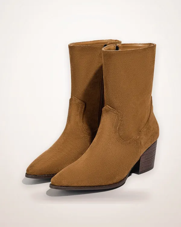 Chunky Heel Mid-Calf Boot