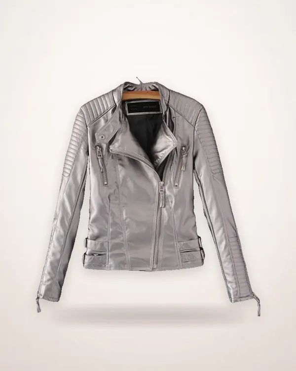 Stand Collar PU Leather Jacket