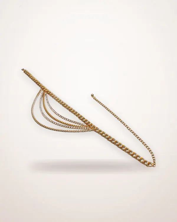 Gold Layered Stone Waist Chain