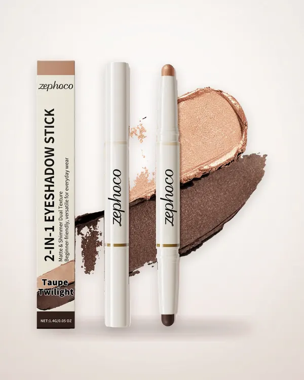 Champagne Gold and Matte Brown Eyeshadow Duo