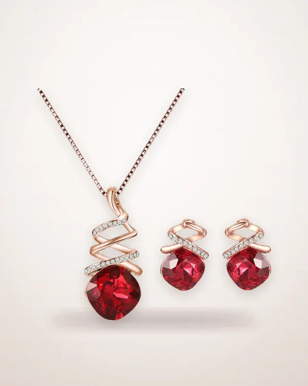 Water Wave Chain Necklace and Earring Set