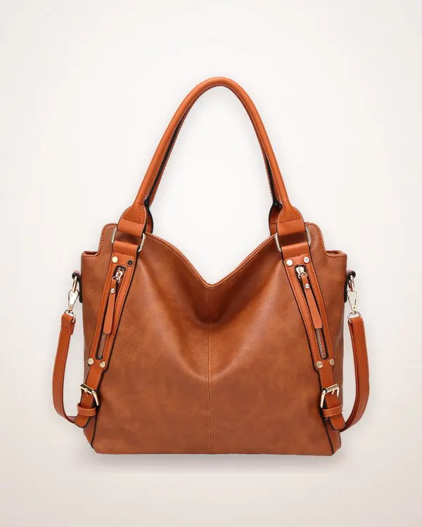 Vintage PU Leather Tote Bag