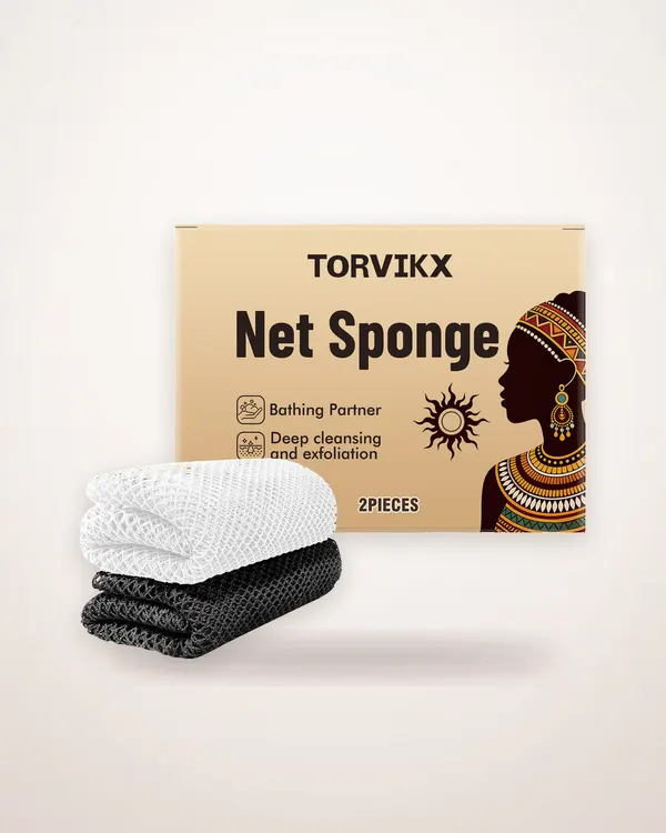 Exfoliating Net Bath Sponge, Set of 2