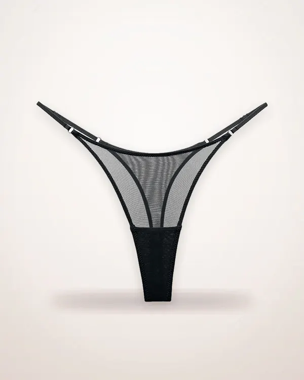 Sheer Mesh High-Cut Thong
