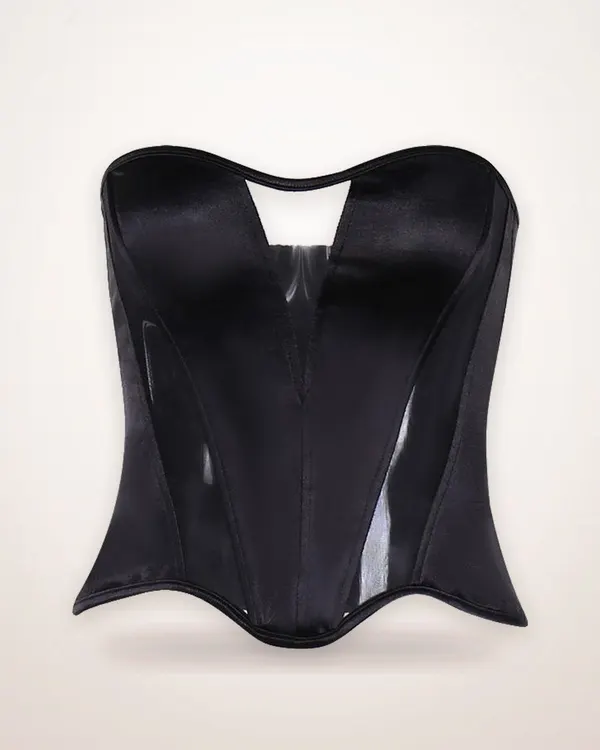 Cold-Shoulder Mesh Panel Top