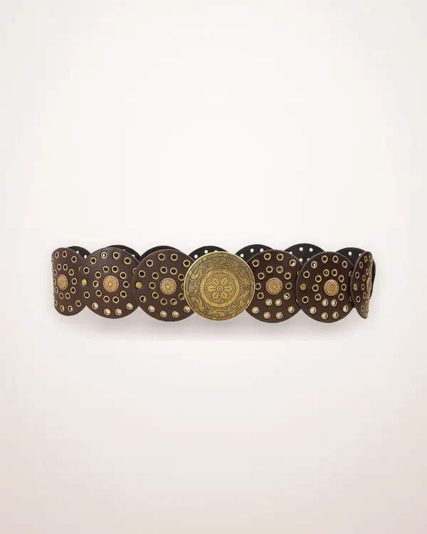 Round Cutout Metal Waist Belt