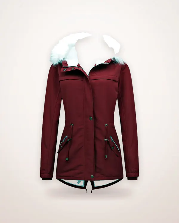 Blue Cotton Mid-Length Zip Coat