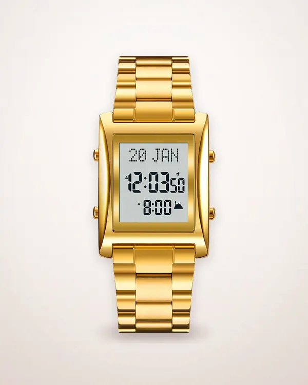 Digital Azan Prayer Watch with Qibla Compass