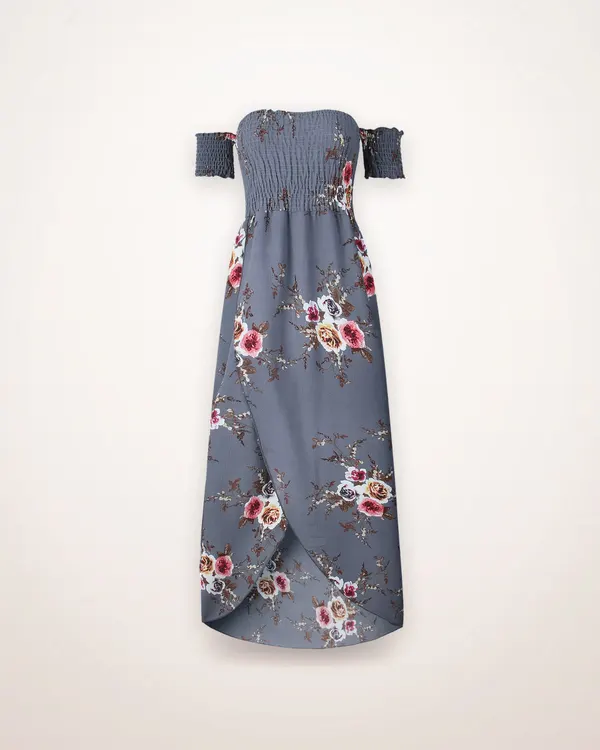 Off-Shoulder Boho Maxi Dress