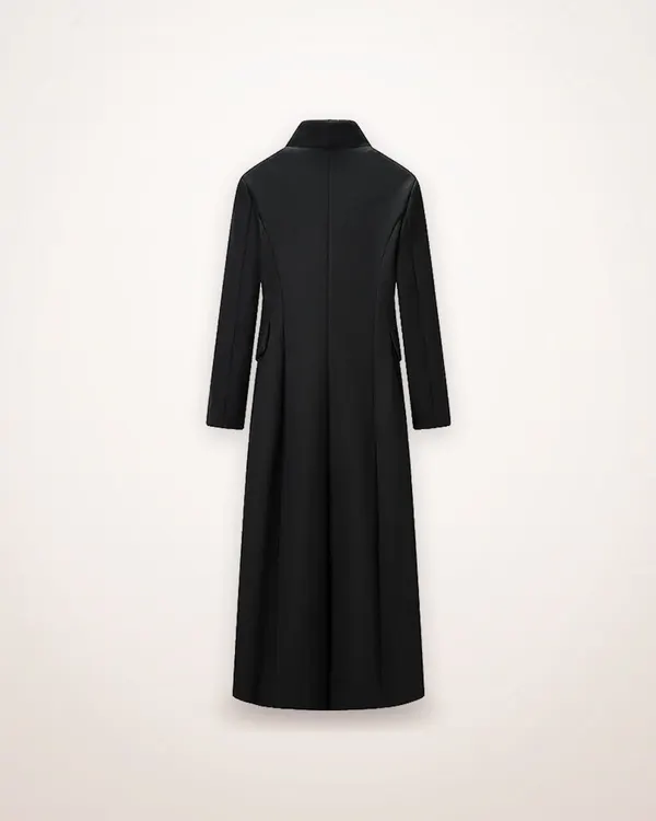Hourglass Wool-Blend Maxi Coat