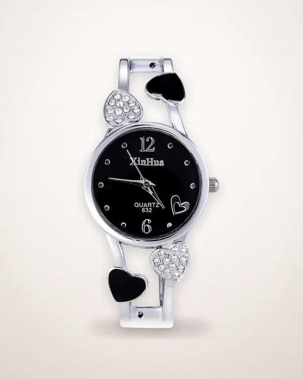 Stone-Set Round Quartz Watch Set