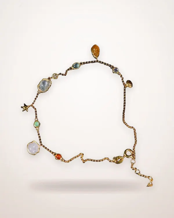 Starfish and Shell Gold-Tone Anklet