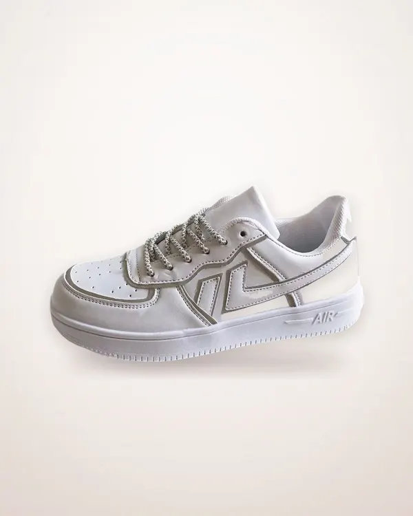 Reflective White Low-Top Sneaker