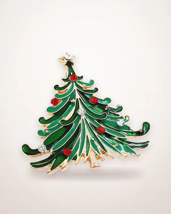Electroplated Christmas Tree Brooch