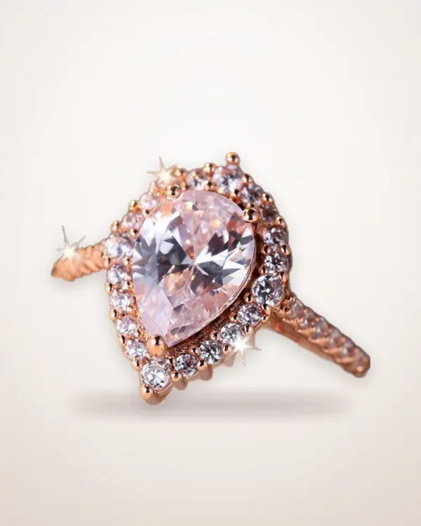 Rose Gold Water Drop Ring