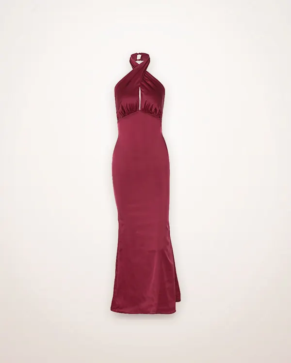 Backless Lace-Up Long Dress