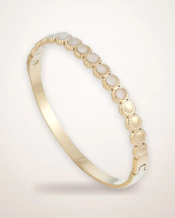 Cat Eye Stone Clasp Bangle