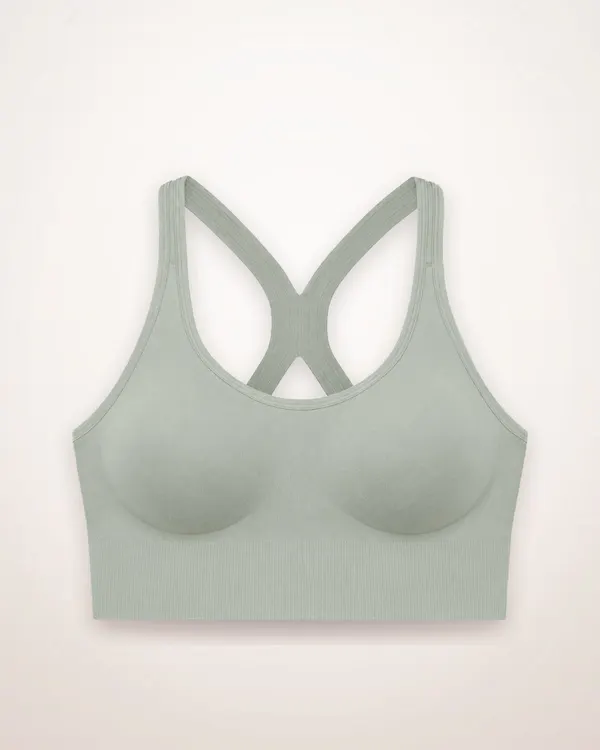 Green X-Back Support Sports Bra