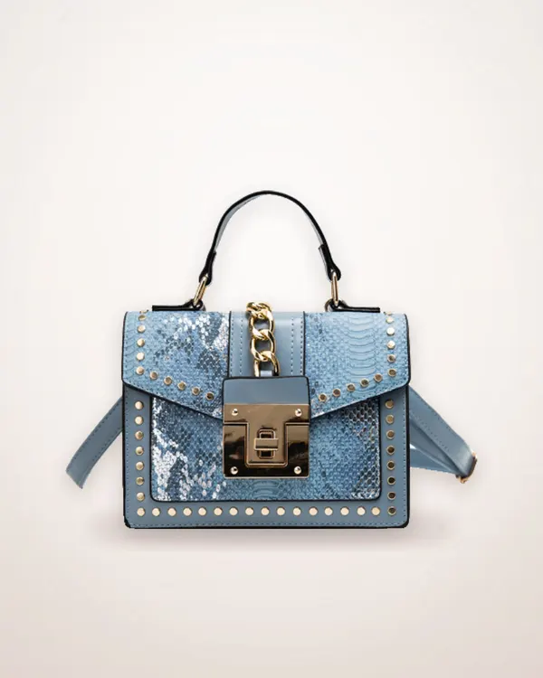Alligator-Embossed PU Shoulder Bag