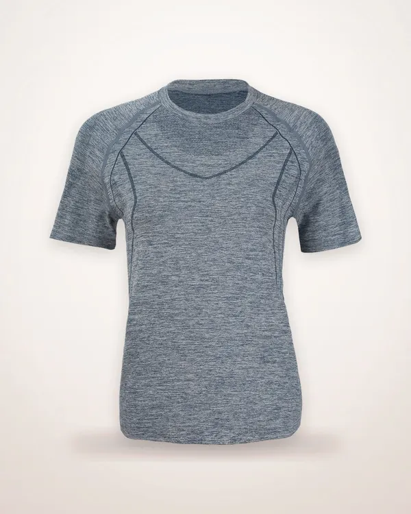 Heathered Knit Short Sleeve Workout Top