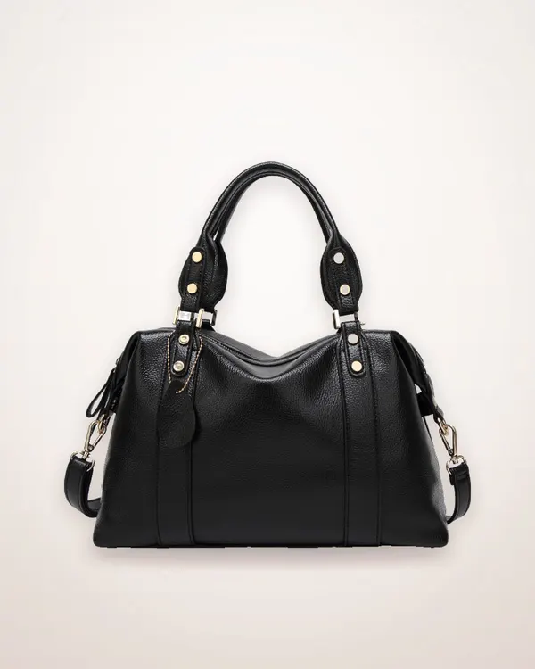 Lychee Textured PU Leather Shoulder Bag