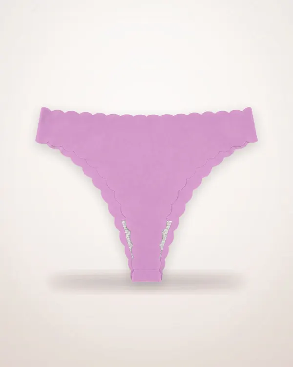 Pink Wave Lace Low-Rise Thong