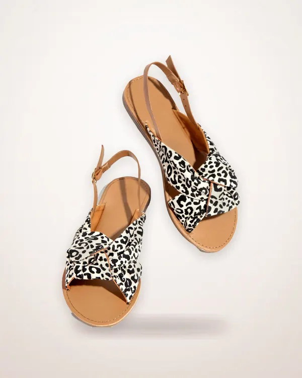 Denim Blue Flat Sandals